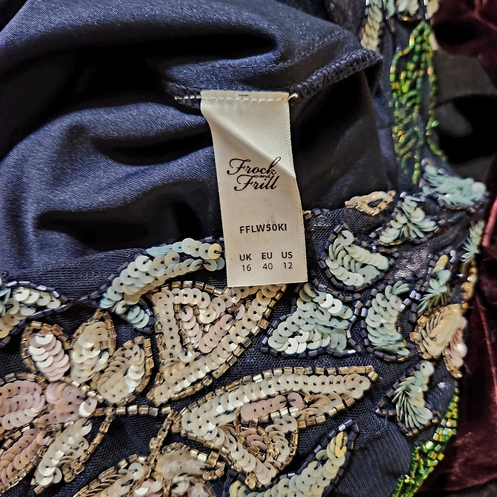 Frock and Frill Navy sequins midi dress size 12 - Picture 10 of 10
